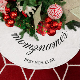Personlig Best Mamma någonsin Calligraphy Namn Julgransmatta Borstad Polyester