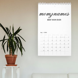 Personlig Best Mamma någonsin Calligraphy Namn Kalender