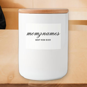 Personlig Best Mamma någonsin Calligraphy Namn Mat Etiketter