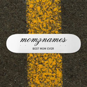Personlig Best Mamma någonsin Calligraphy Namn Mini Skateboard Bräda 18,5 Cm