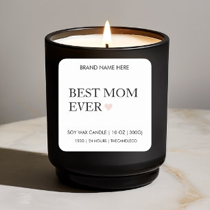 Personlig Best Mamma någonsin Candle-etikett Fyrkantigt Klistermärke