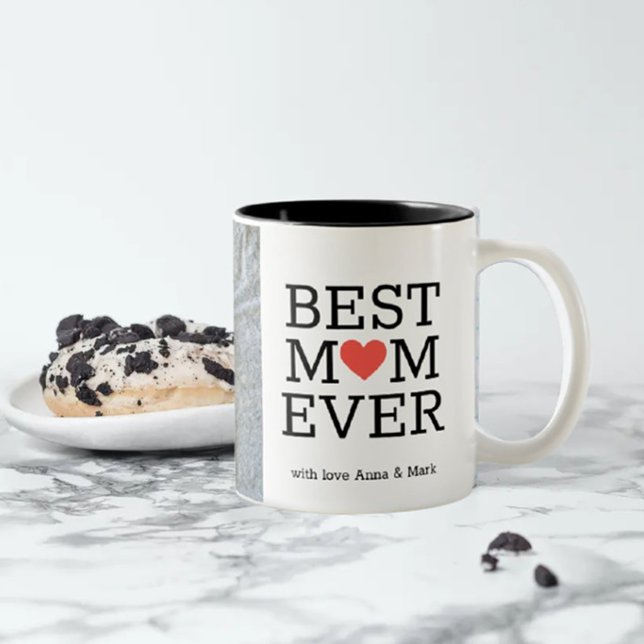 Personlig Best Mamma någonsin Heart Photo Coffee M Två-Tonad Mugg (Skapare uppladdad)