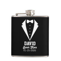 Personlig Best Man Black Flask Gift