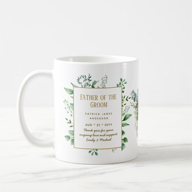 Personlig Best Man Far från Groom Groomsman Kaffemugg (Vänster)