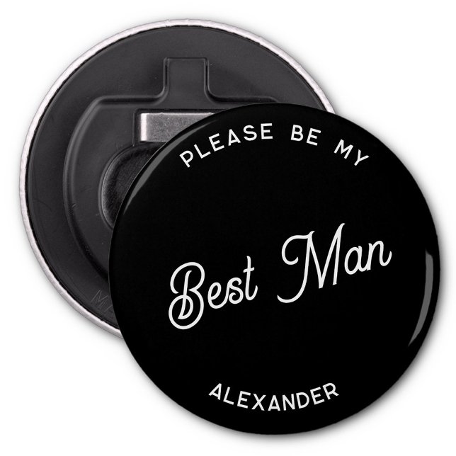 Personlig Best Man Frieri Flasköppnare (Fun best man proposal button bottle opener)