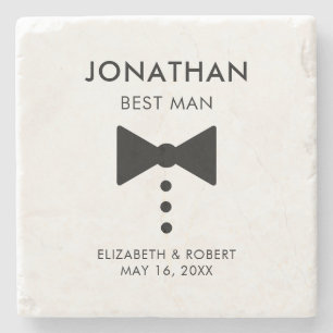 Personlig Best Man Gift Modern Tuxedo Bröllop Stenunderlägg