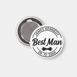 Personlig Best Man med Namn och Bröllop Date Magnet