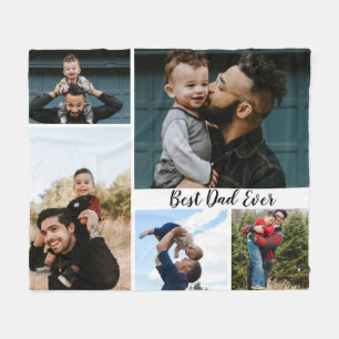 Personlig Best Pappa någonsin Photo Collage Fleecefilt