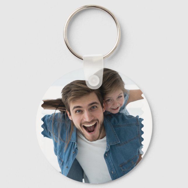 Personlig Best Pappa Photo Keepsak Nyckelring (Baksida)