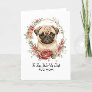 Personlig Best Pug Hund Mamma Mors dag Helgkort
