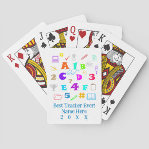 Personlig Best Teacher, färgstark skolkonst Casinokort