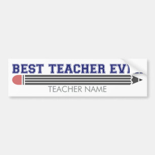Personlig Best Teacher någonsin - anpassad gåva Bildekal