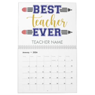 Personlig Best Teacher någonsin - anpassad gåva Kalender