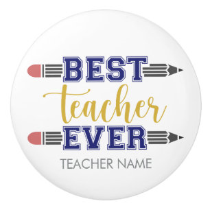 Personlig Best Teacher någonsin - anpassad gåva Knopp