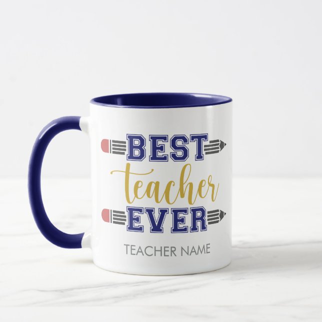 Personlig Best Teacher någonsin - anpassad gåva Mugg (Vänster)