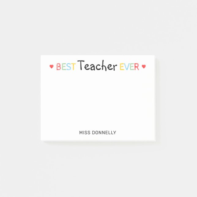 Personlig Best Teacher någonsin Post-it Block (Framsida)