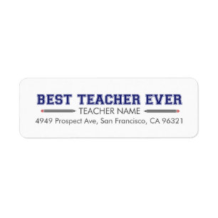 Personlig Best Teacher någonsin Returadress Etikett