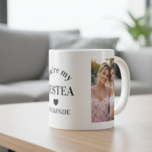 Personlig Bestea (bästa vän + te) text 2 bilder Kaffemugg