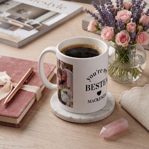 Personlig Bestea (bästa vän + te) text 2 bilder Kaffemugg