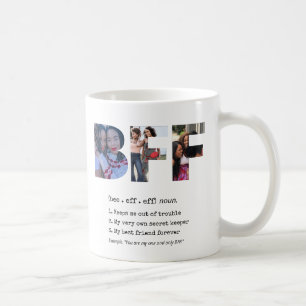 Personlig Bestie BFF Best Friends Photo Collage Kaffemugg