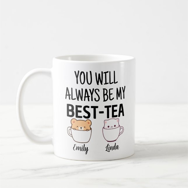 Personlig Bestie Mugg Bäste vän Namn Cute Gift (Vänster)