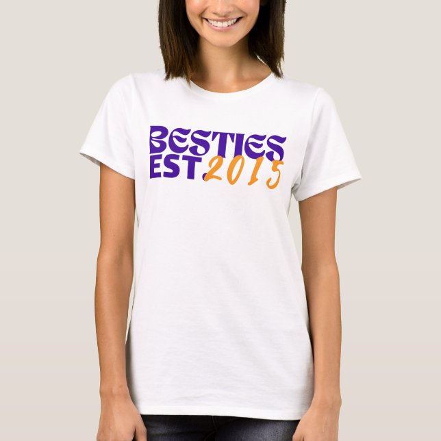 Personlig Besties, Best Friends, Girls Helg T Shirt (Framsida)