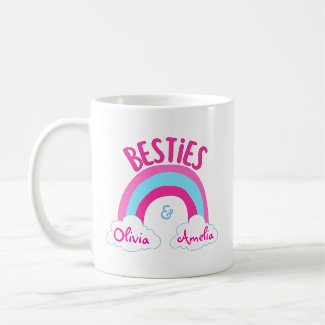 Personlig Besties BFF Best Friends Kaffemugg (Vänster)