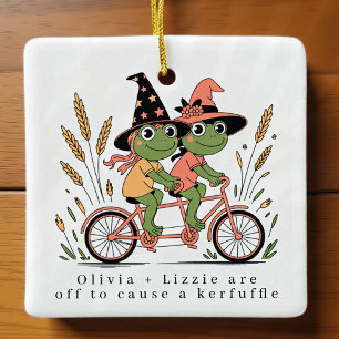 Personlig Besties Frogs Kerfuffle Julgransprydnad Keramik