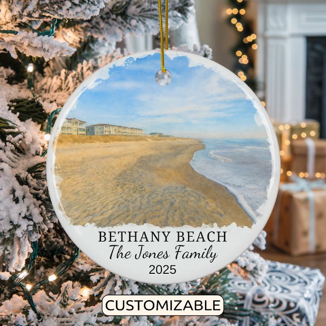 Personlig Bethany Beach Ornament, Delaware Julgransprydnad Keramik (Skapare uppladdad)