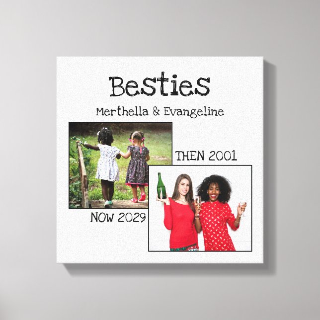 Personlig BFF 2 Photo Best Friends for Forever Canvastryck (Framsida)