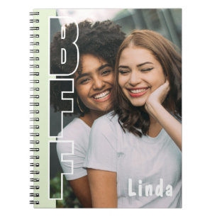 Personlig BFF-Fotoillusion Grön Anteckningsbok