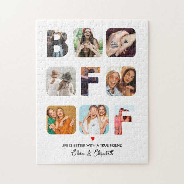 Personlig BFF ger Anpassningsbar Photo Collage Bes Pussel (Vertikal)