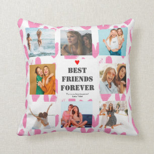 Personlig BFF presenterar fotokollage med bästa v Kudde