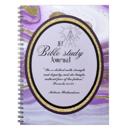 Personlig Bible Study Add Namn and Faith Verse Anteckningsbok