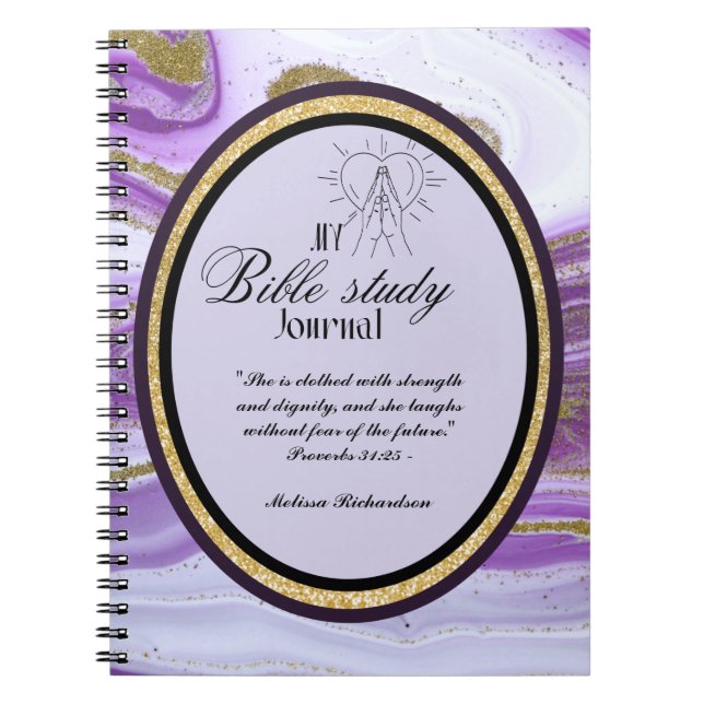 Personlig Bible Study Add Namn and Faith Verse Anteckningsbok (Framsidan)