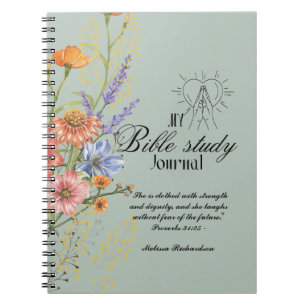 Personlig Bible Study Add Namn and Faith Verse Anteckningsbok