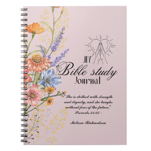 Personlig Bible Study Add Namn and Faith Verse Anteckningsbok (Framsidan)