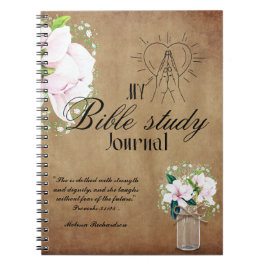 Personlig Bible Study Add Namn and Faith Verse Anteckningsbok