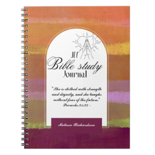 Personlig Bible Study Add Namn and Faith Verse Anteckningsbok