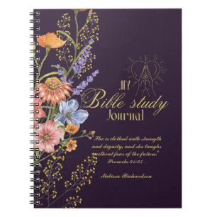 Personlig Bible Study Add Namn and Faith Verse Anteckningsbok