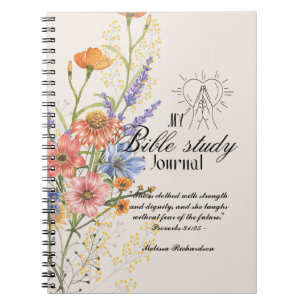 Personlig Bible Study Add Namn and Faith Verse Anteckningsbok