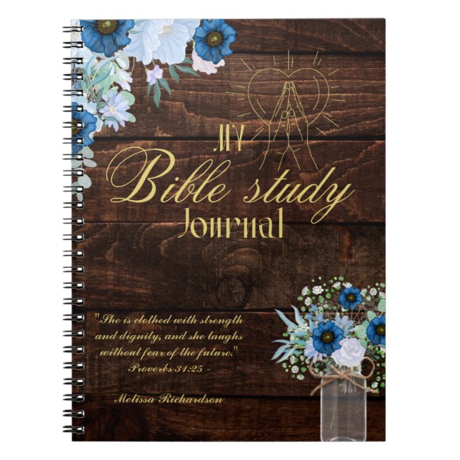 Personlig Bible Study Add Namn and Faith Verse Anteckningsbok (Framsidan)