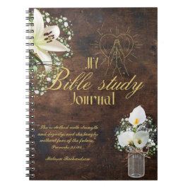 Personlig Bible Study Add Namn and Faith Verse Anteckningsbok