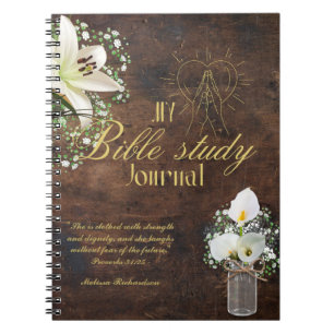 Personlig Bible Study Add Namn and Faith Verse Anteckningsbok