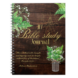 Personlig Bible Study Add Namn and Faith Verse Anteckningsbok
