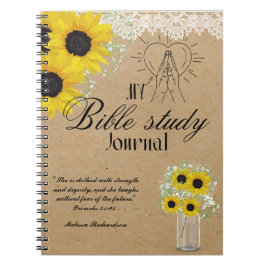 Personlig Bible Study Add Namn and Faith Verse Anteckningsbok