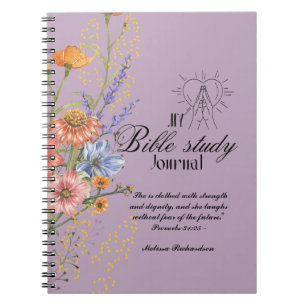Personlig Bible Study Add Namn and Faith Verse Anteckningsbok