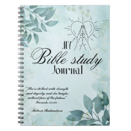 Personlig Bible Study Add Namn and Faith Verse Anteckningsbok