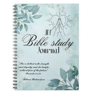 Personlig Bible Study Add Namn and Faith Verse Anteckningsbok