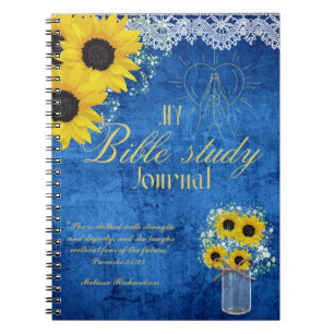 Personlig Bible Study Add Namn and Faith Verse Anteckningsbok